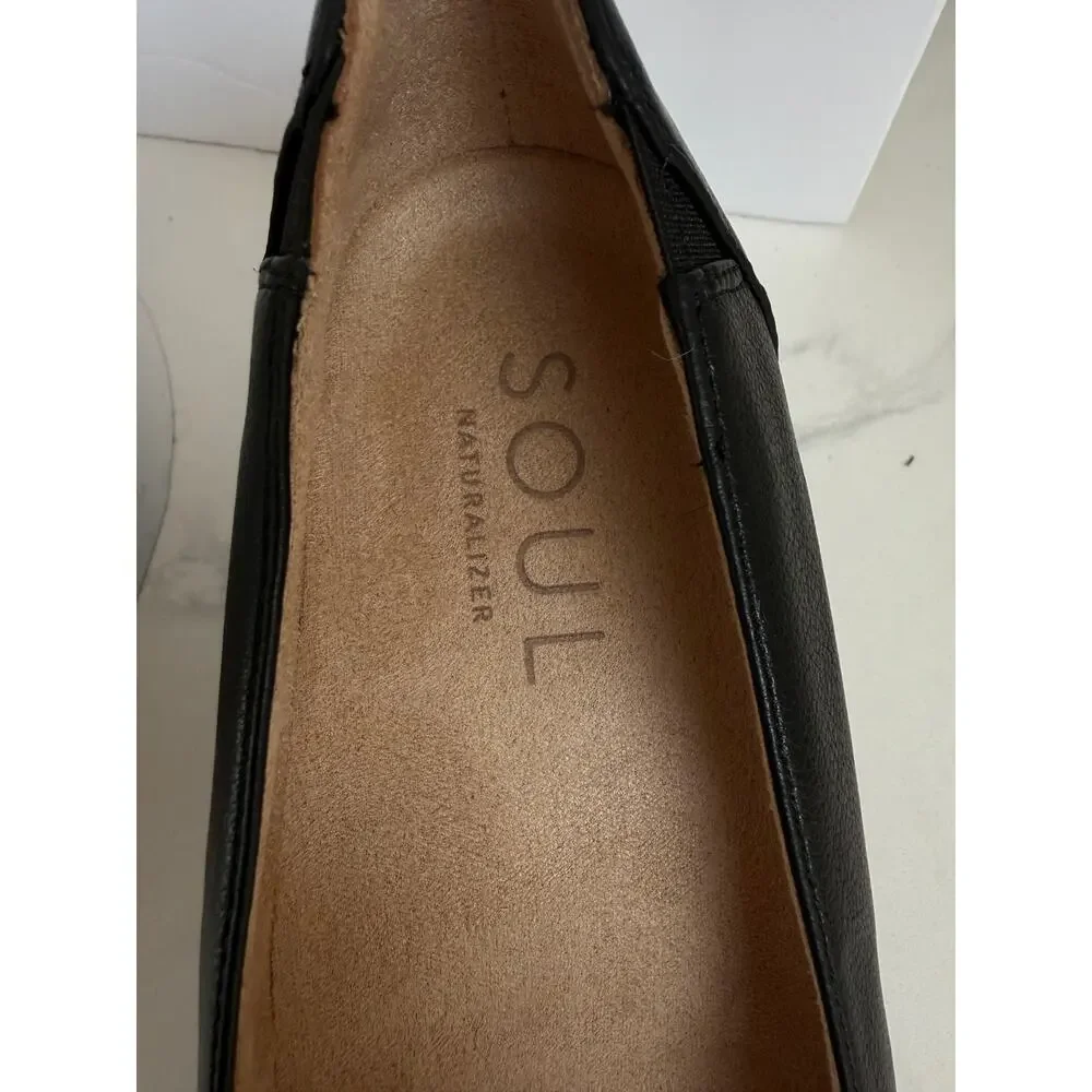 SOUL Naturalizer About Time Women's 8.5M Black Comfort Platform Wedge Pump Shoes